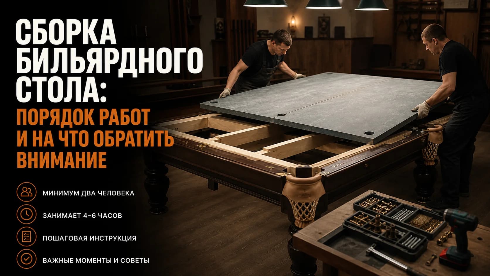 Сборка бильярдного стола: порядок работ и на что обратить внимание
